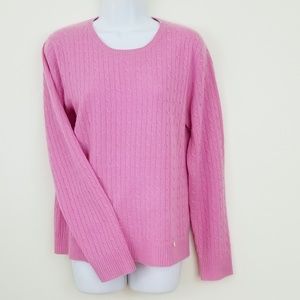 Cashmere 2 ply Pink Crewneck Sweater XL